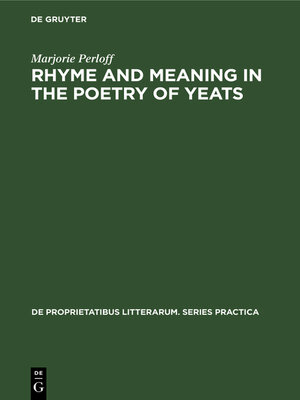 cover image of Rhyme and Meaning in the Poetry of Yeats